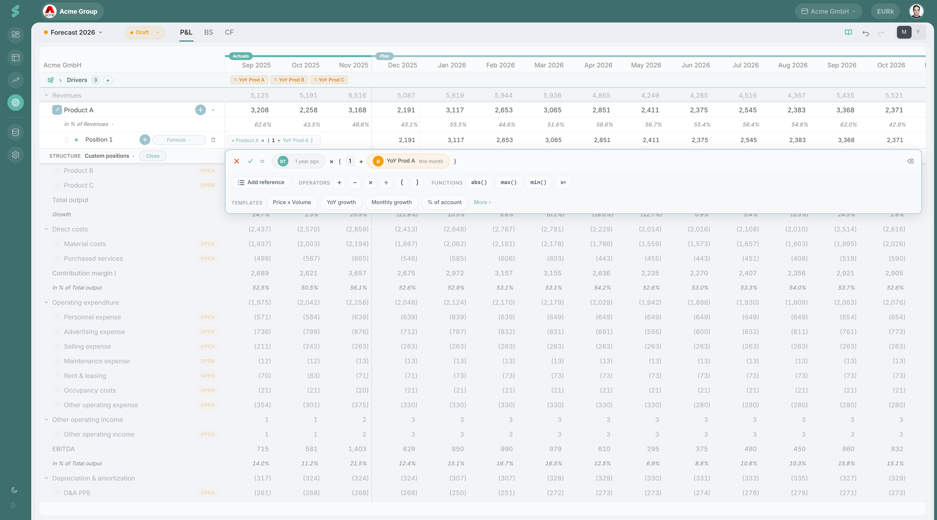Planning in one click